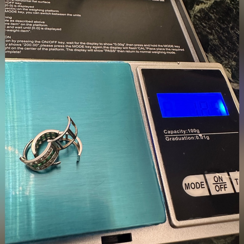 Solid 14k White Gold Earrings - image 7